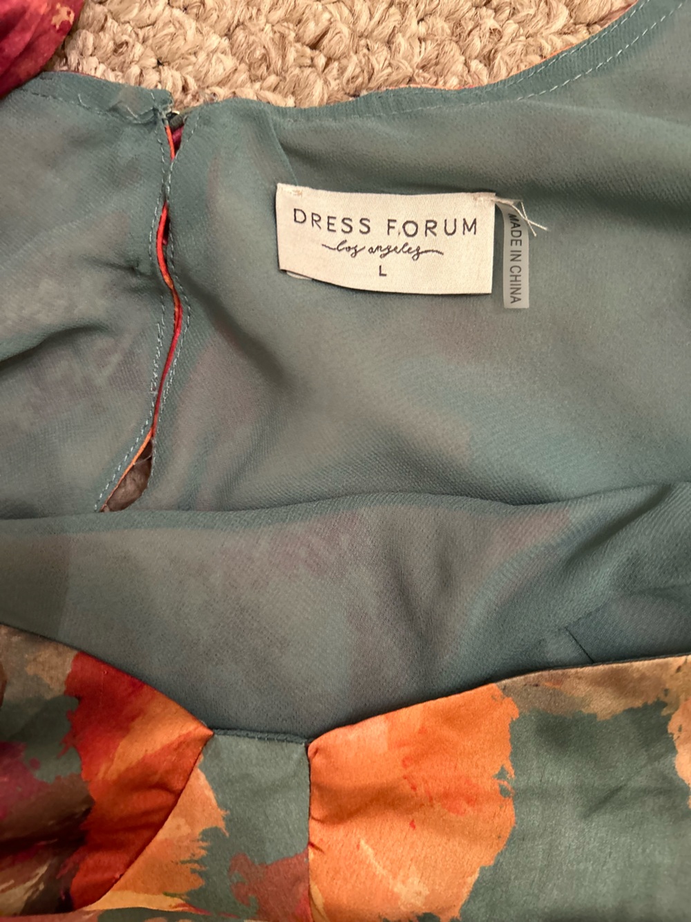 Anthropologie Dress Forum Maxi Silky Puffy Sleeves with bows Floral dress size L - Picture 8 of 9